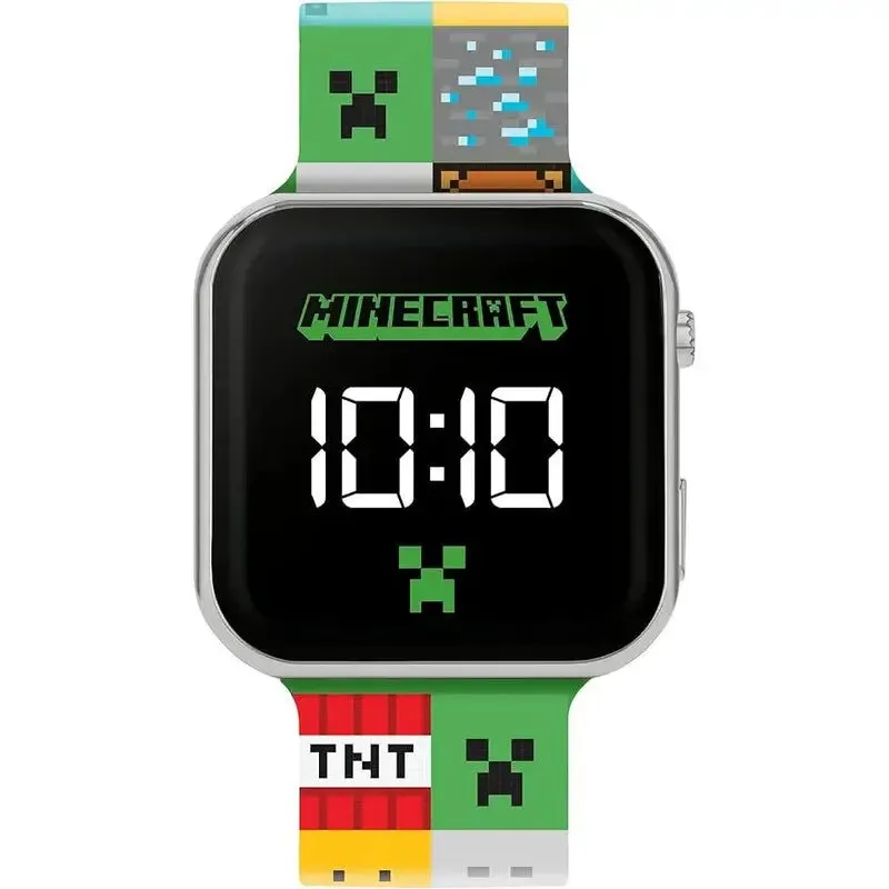 Childrens Minecraft Led Watch Black Strap