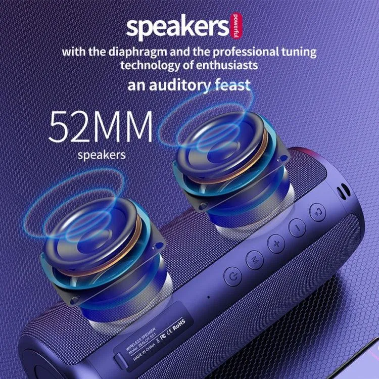 Compact Wireless Stereo Speaker with Built-in Mic, Hands-Free Calling, and Multiple Playback Options