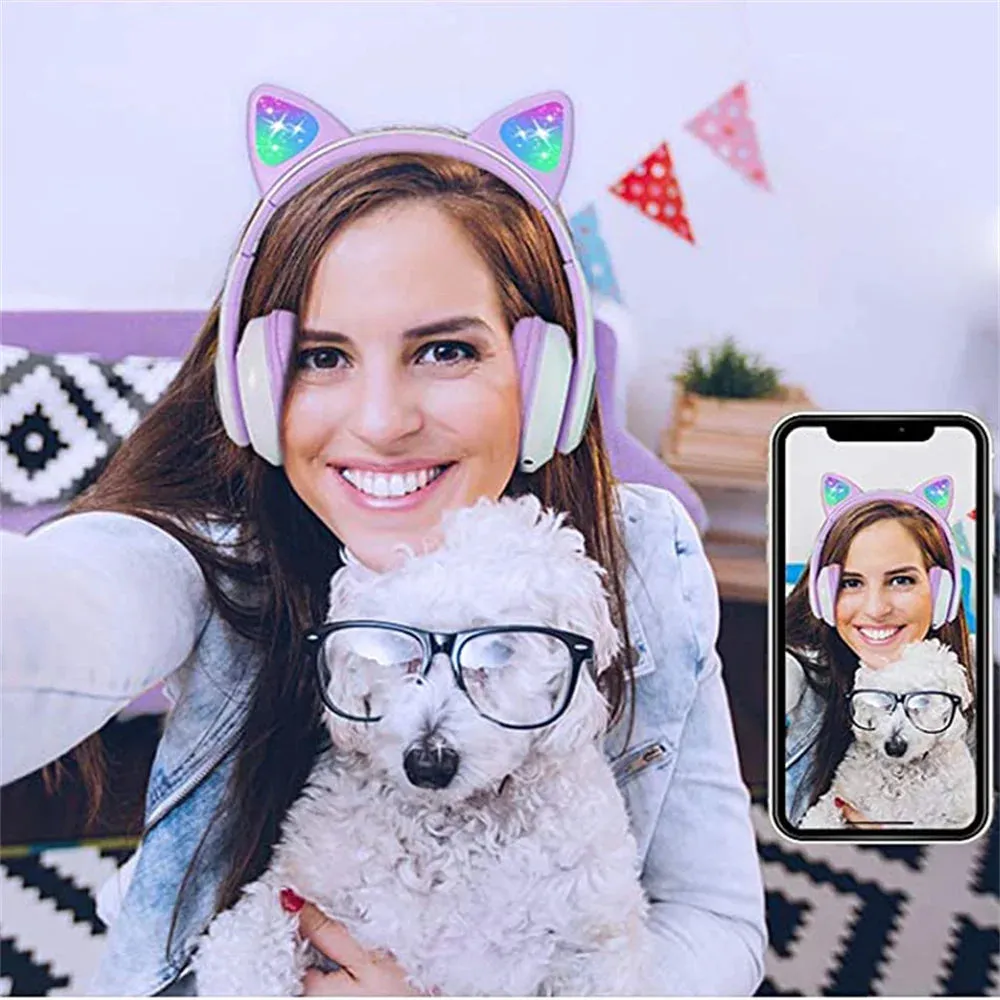 Cute Cat Wireless Headphones