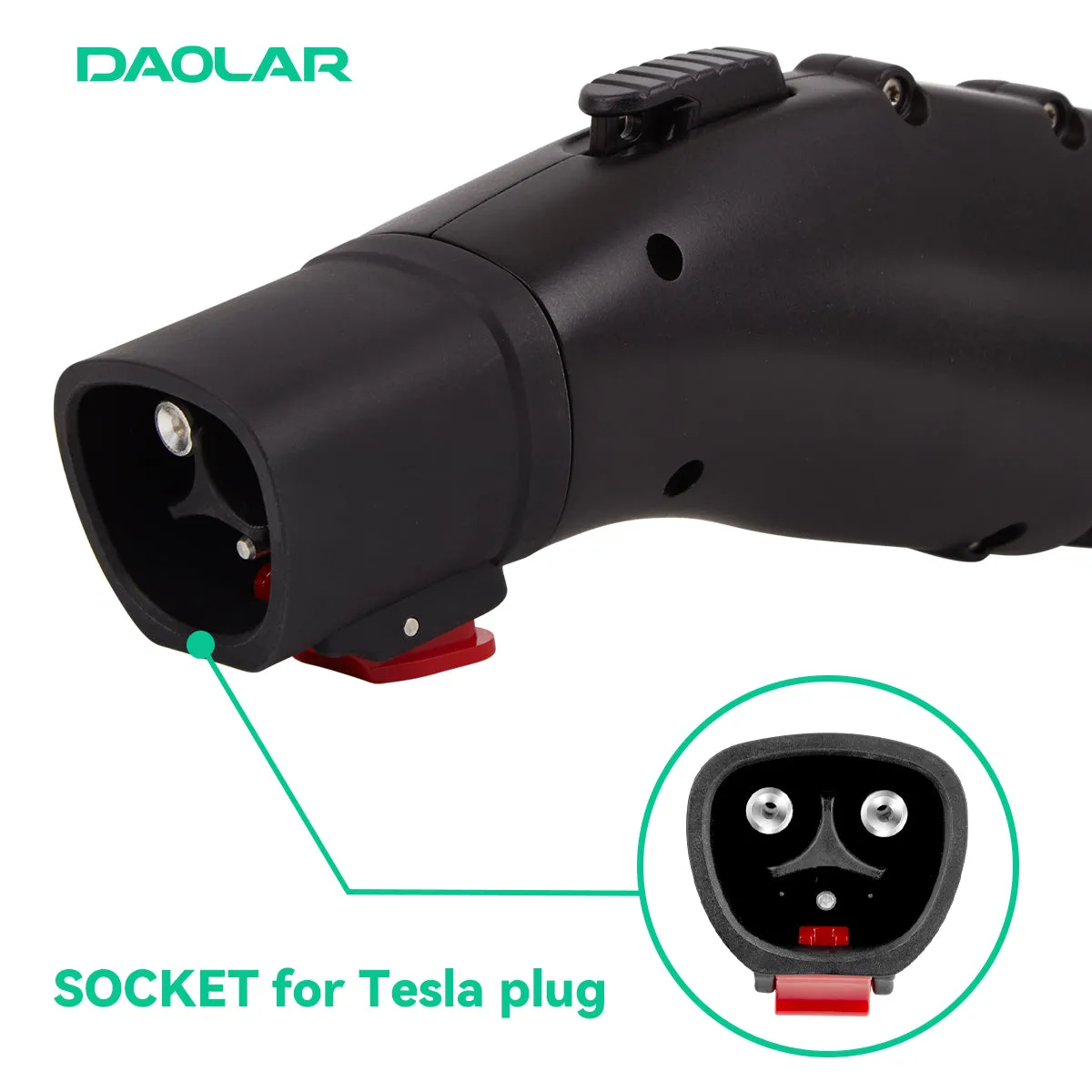 Daolar Tesla to J1772 Adapter, Max 60A 250V J1772 EV Charging Adapter, Compatible with Tesla High Powered Wall Connector with Anti-Drop Buckle