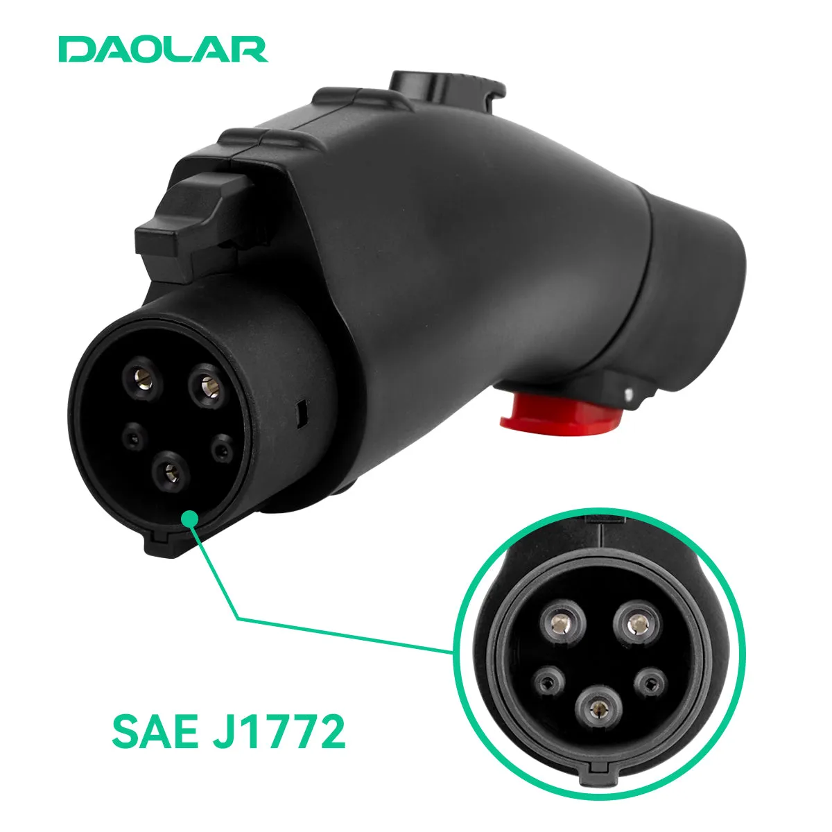 Daolar Tesla to J1772 Adapter, Max 60A 250V J1772 EV Charging Adapter, Compatible with Tesla High Powered Wall Connector with Anti-Drop Buckle