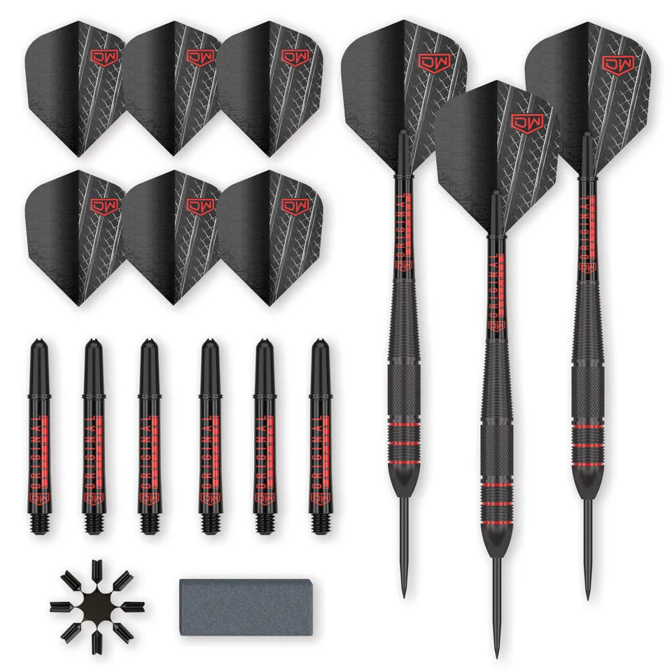 Dart World Charger Black Coated Steel Tip Darts - 23gm