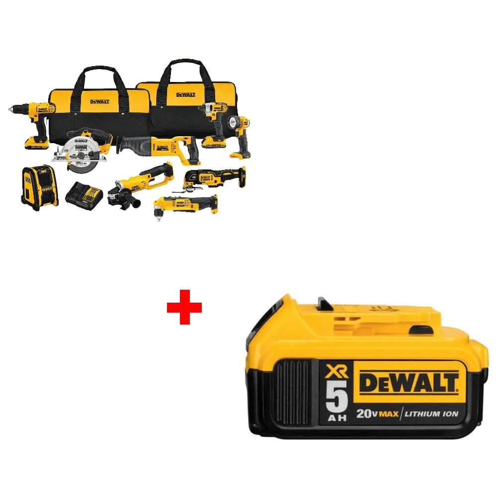 Dewalt DCK940D2 20V Max* 9-Tool Combo Kit w/ DCB205 20V MAX 5 ah Battery