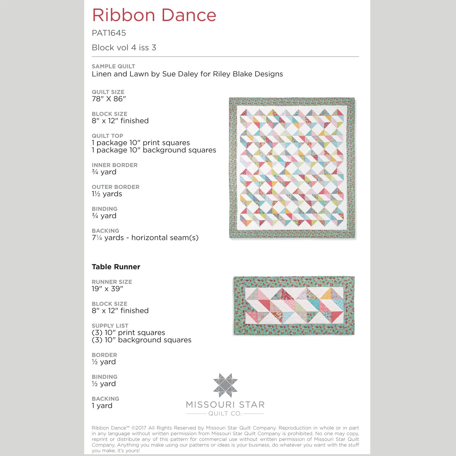 Digital Download - Ribbon Dance Pattern by Missouri Star