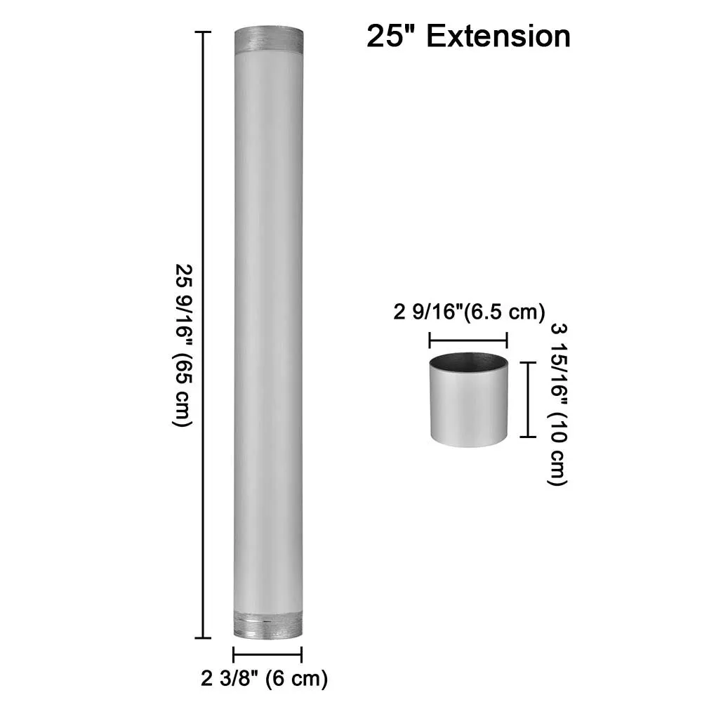 DIY Sun Sail Posts Pole Kit (Base, Extension & D-Ring Clamp)