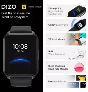 DIZO Watch by realme Techlife Smart Watch - 1 Year Warranty