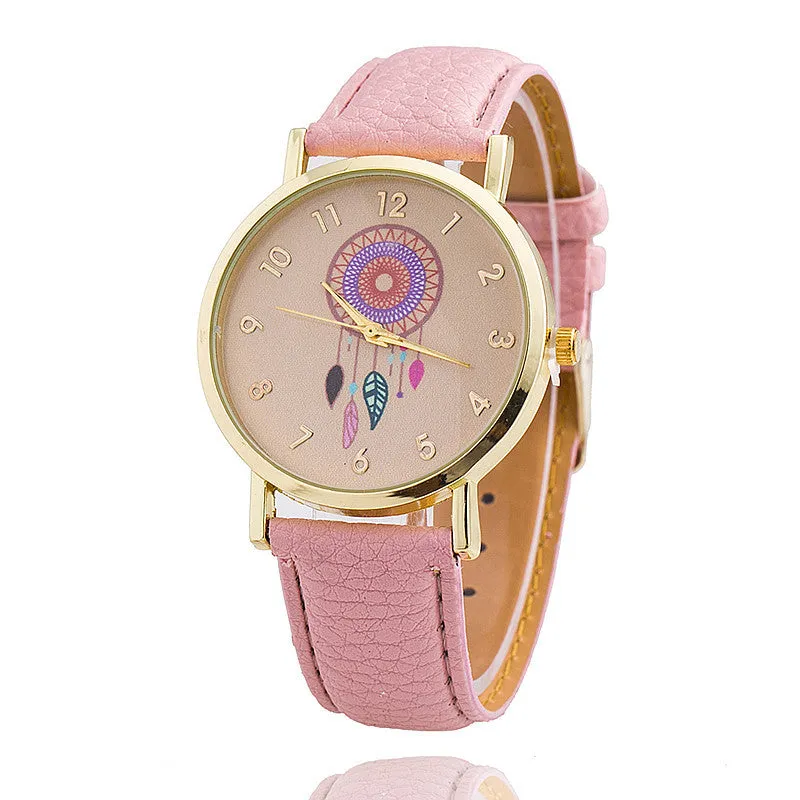 Dreamcather Women Quartz Watches Reloj Mujer Relogio Feminino Leather Strap Wristwatch New Dress Watch Clock