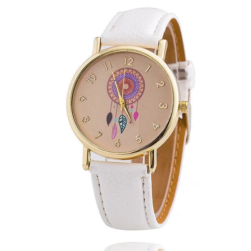 Dreamcather Women Quartz Watches Reloj Mujer Relogio Feminino Leather Strap Wristwatch New Dress Watch Clock