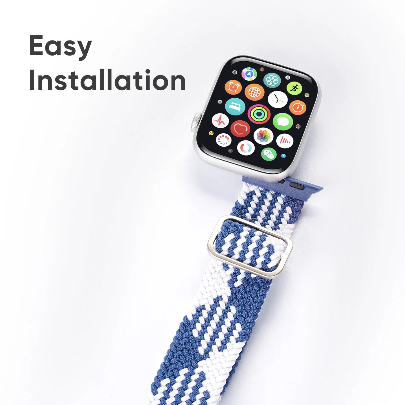 DUX DUCIS Nylon Strap for Apple Watch 1 2 3 4 5 6 7 SE (38MM/40MM/41MM) - White/Blue