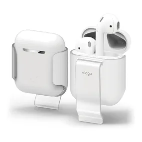 Elago AirPods Belt Clip [Frosted Transparent][Protection][Soft Feel Coating] – for AirPods 1 and 2