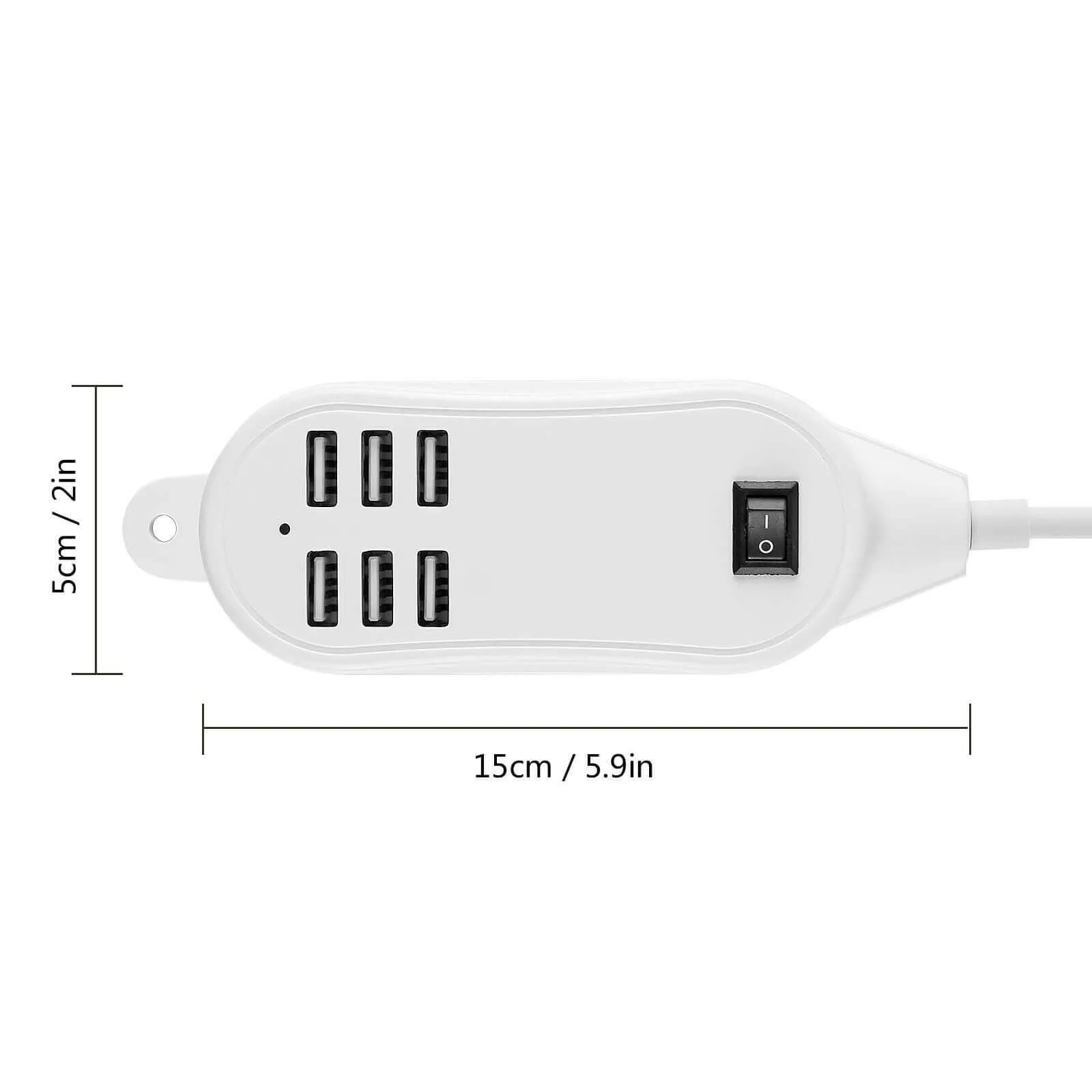 EU Plug 5A 6 USB Ports Desktop Charger HUB Socket