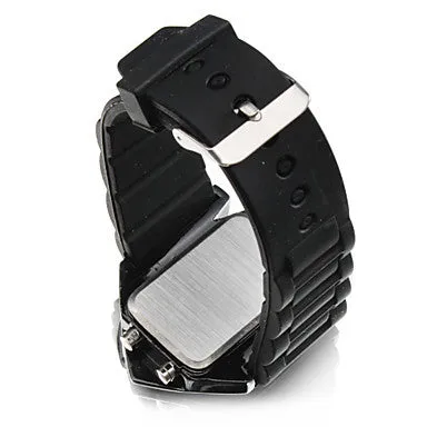 Fashion Aircraft LED Watches Digital Hours Stainless Steel Case Sports Watch Back Light rubber Strap Casual watches