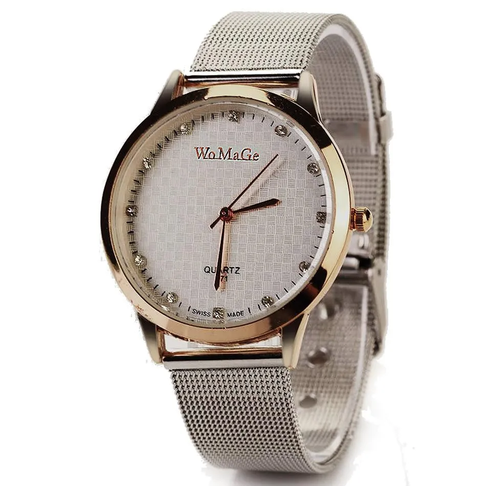 Fashion Hot Selling Stainless Steel Casual Silver Wristwatch Dress Watches Women Men Electronics Famous Brand Watch