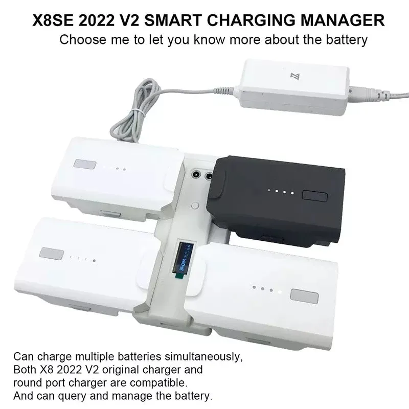 FIMI X8SE 2022 V2 Drone Battery Charging Hub Charger Smart Charging Manager Multi-Function Battery Maintenance Accessories