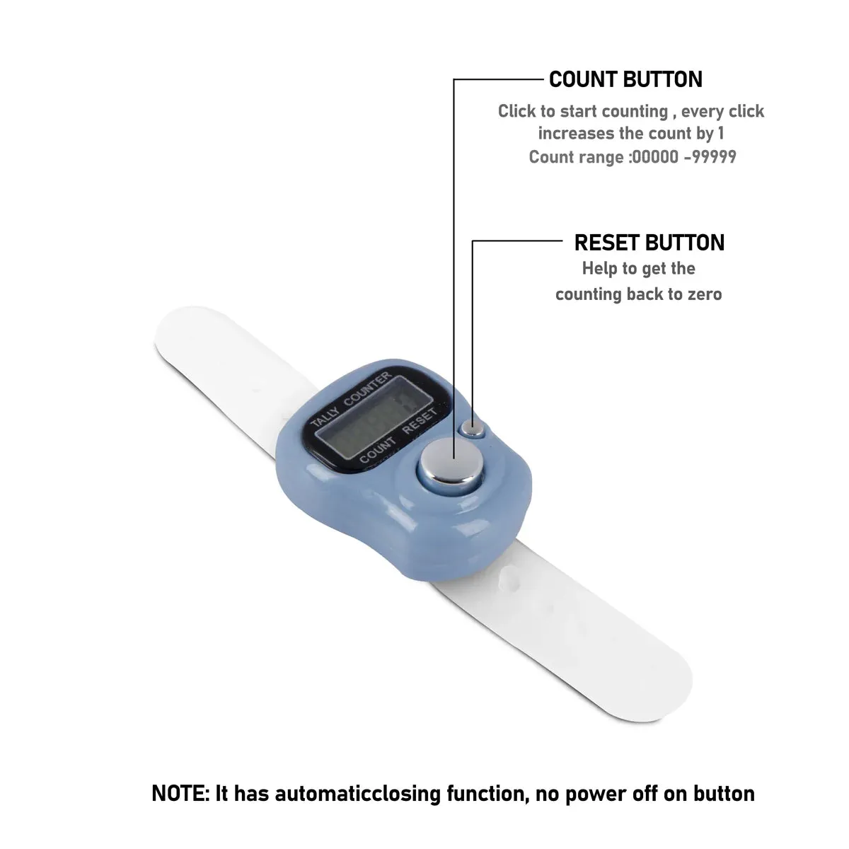 Finger Tally Counter - 4 Inches | Ring Tally Counter/ Finger Clicker Counter