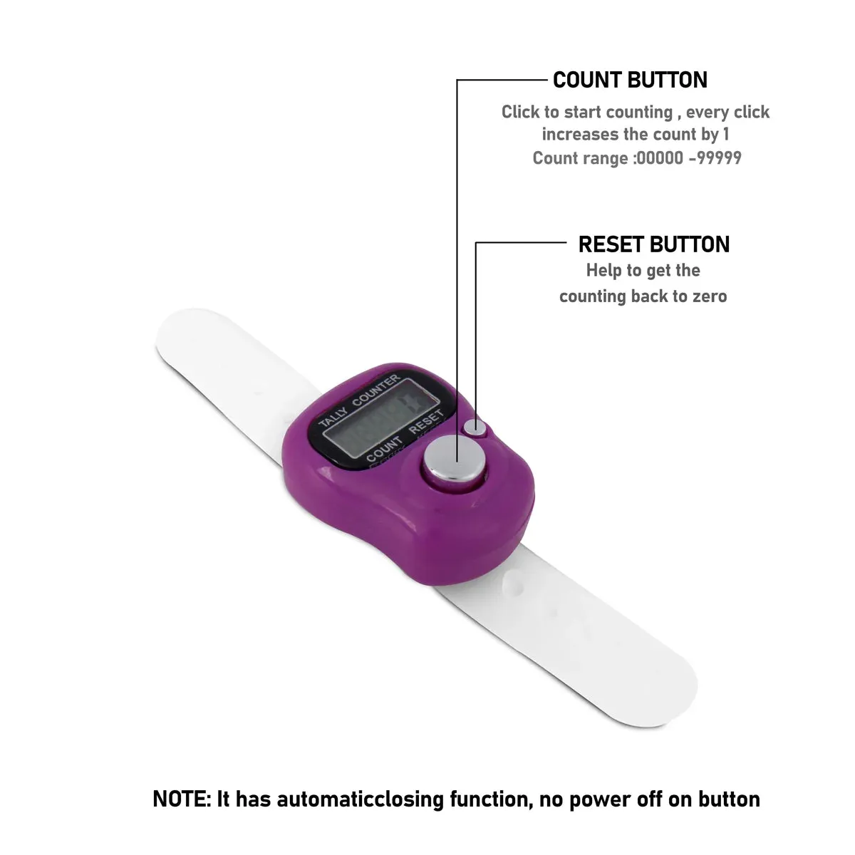 Finger Tally Counter - 4 Inches | Ring Tally Counter/ Finger Clicker Counter