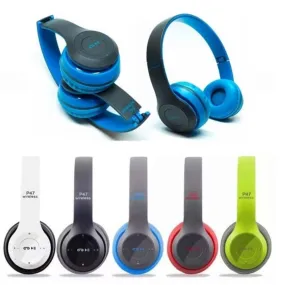 Foldable P47 Wireless Radio Bluetooth Headphones Sports Headset