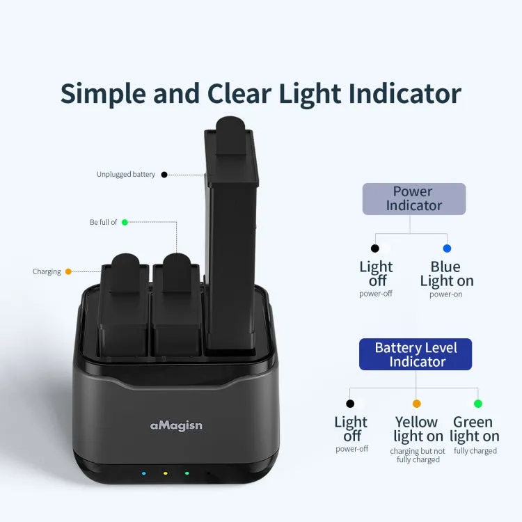 For DJI Osmo Action 4 / 3 AMagisn Battery Charger Seat