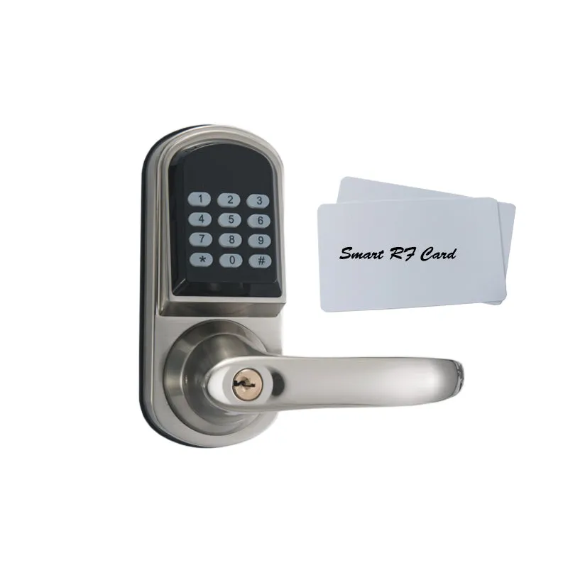 Free Shipping Keypad Code Password IC Card 13.56Mhz Unlock Access Spring Bolt Smart Electronic Door Lock Support Battery