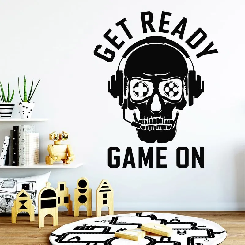 GADGETS WRAP Wall Decal Vinyl Sticker Game Wall Sticker Skull Headphones for Office Home Wall Decoration