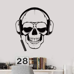 GADGETS WRAP Wall Decal Vinyl Sticker Skull Headphones Gamer for Office Home Wall Decoration