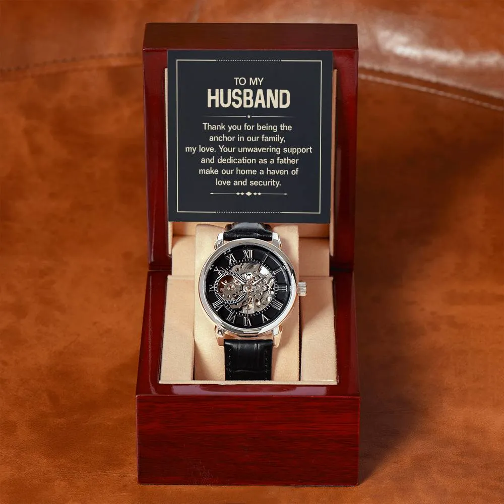 Gifts for Husband from Wife, Openwork Watch Gift from Wife