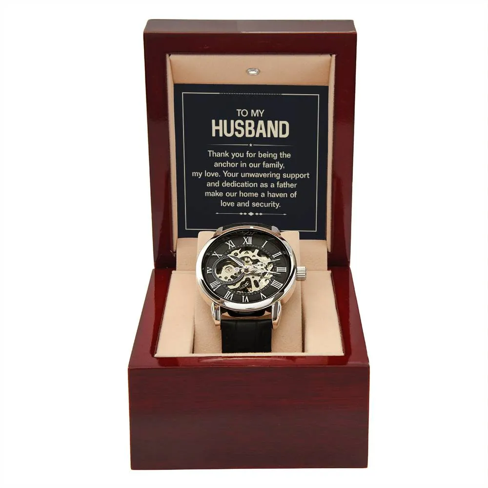 Gifts for Husband from Wife, Openwork Watch Gift from Wife