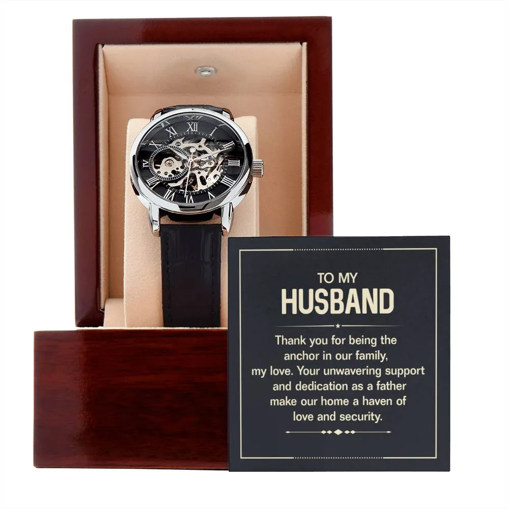 Gifts for Husband from Wife, Openwork Watch Gift from Wife