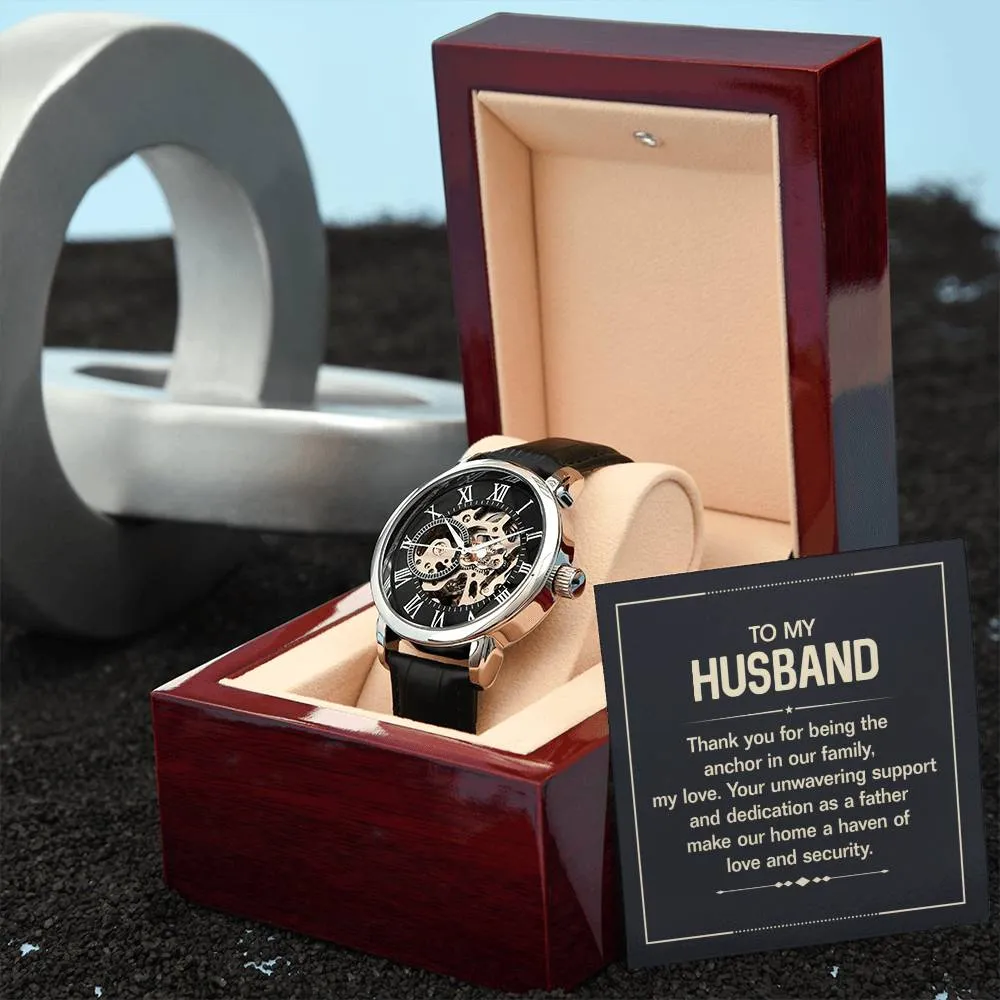 Gifts for Husband from Wife, Openwork Watch Gift from Wife