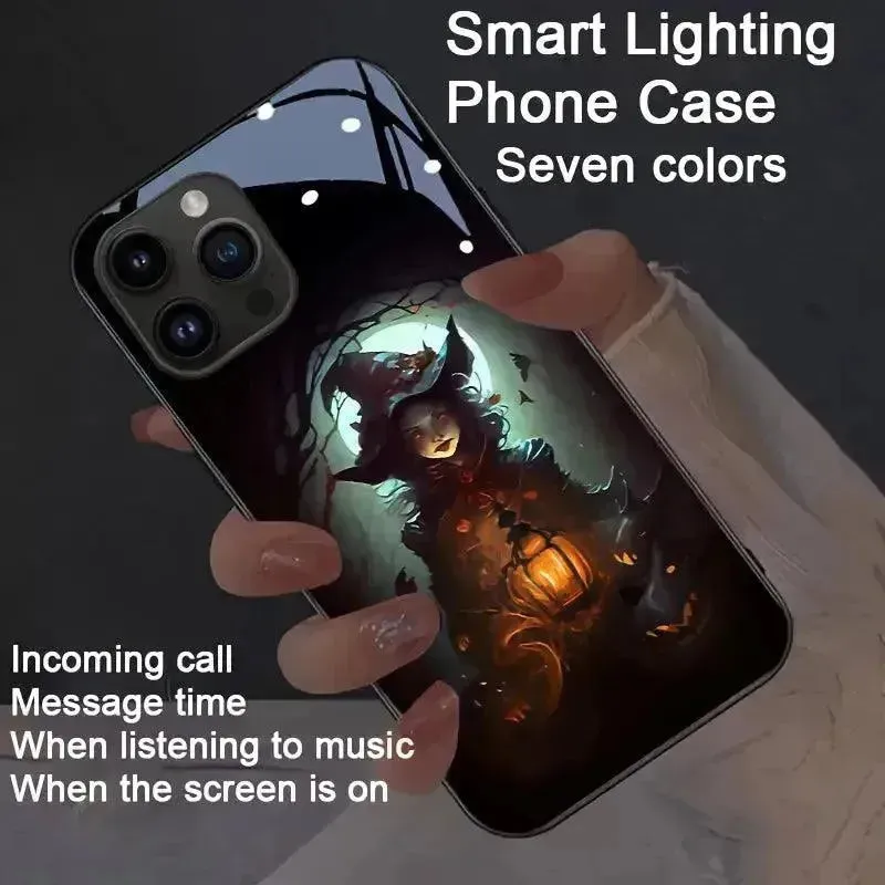 Glowing Halloween Theme Smart Voice Controlled Cover (For iPhone)