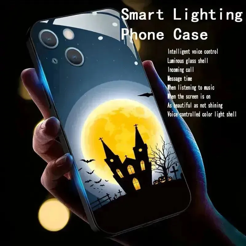 Glowing Halloween Theme Smart Voice Controlled Cover (For iPhone)