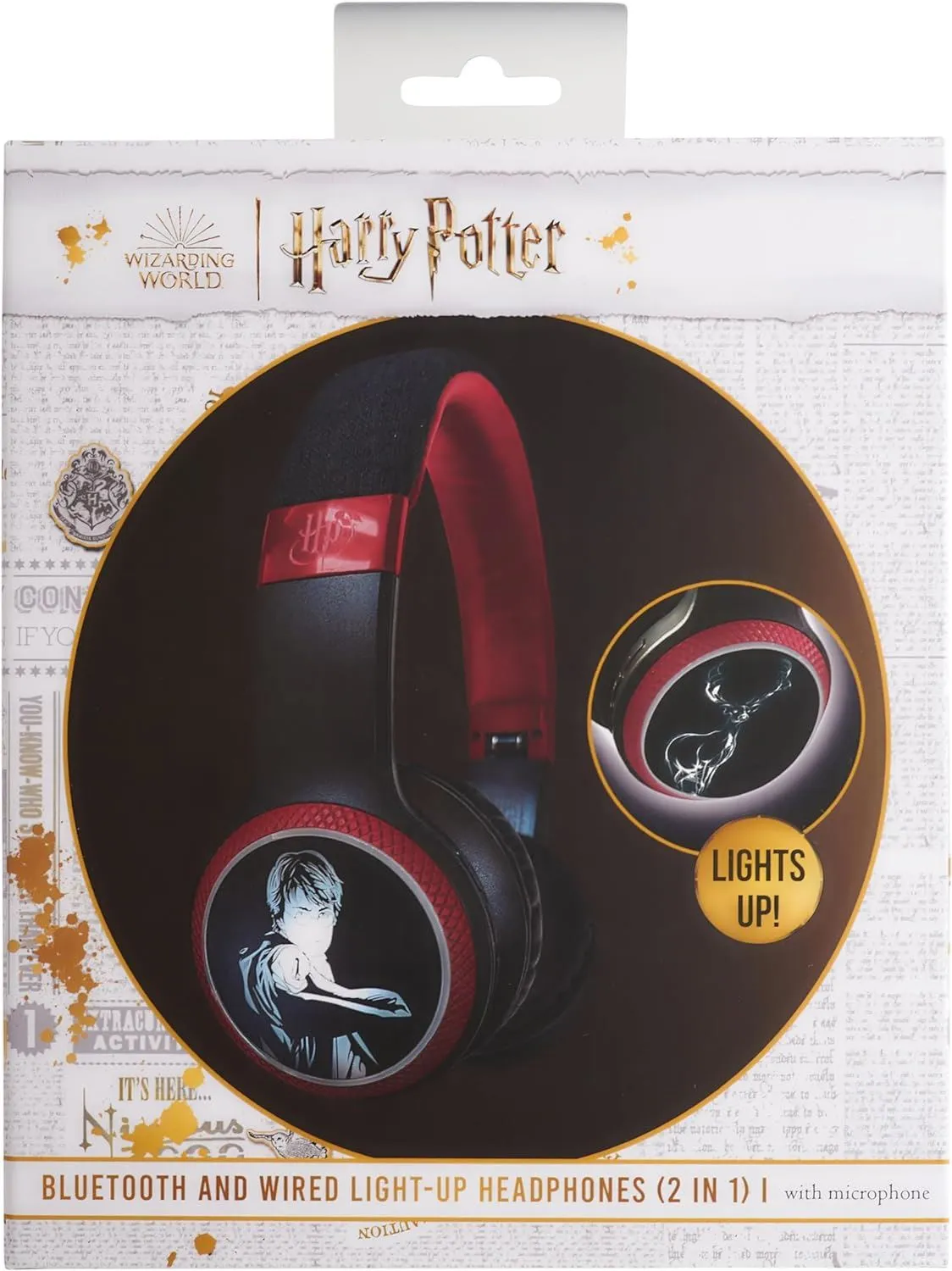 Harry Potter Bluetooth & Wired Light Up Headphones with Mic Patronus - HMHP-BTLI-PATRONUS