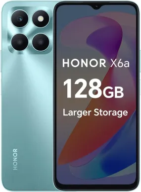 Honor X6a Dual-SIM 128GB ROM   4GB RAM, 4G Smart Phone (Cyan Lake) - International Version