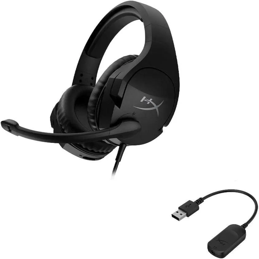 HyperX Cloud Stinger S – Gaming Headset, for PC, Virtual 7.1 Surround Sound, Lightweight, Memory Foam, Soft Leatherette, Durable Steel Sliders, Swivel-to-Mute Noise-Cancelling Microphone, Black