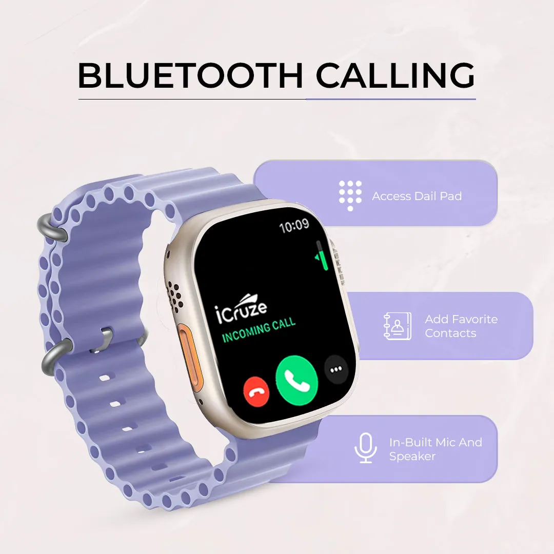 iCruze Pronto Max  BT Calling Smart watch With (Purple)