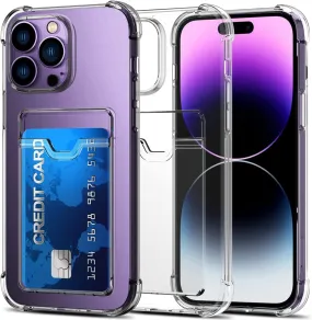 iPhone 14 Pro Case, Casevasn Back Card Holder Slot Wallet Cover Protective Clear Case