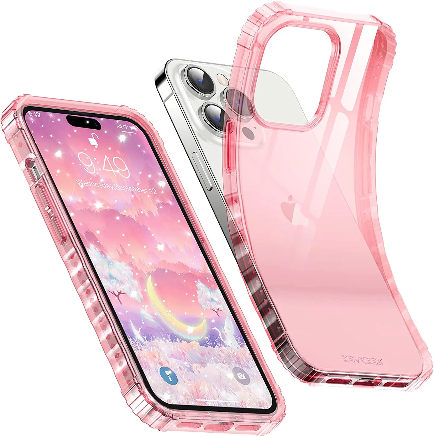 iPhone 14 Pro Max Case Women, Ultra-Thin 14 Pro Max Case Resistant-Pink