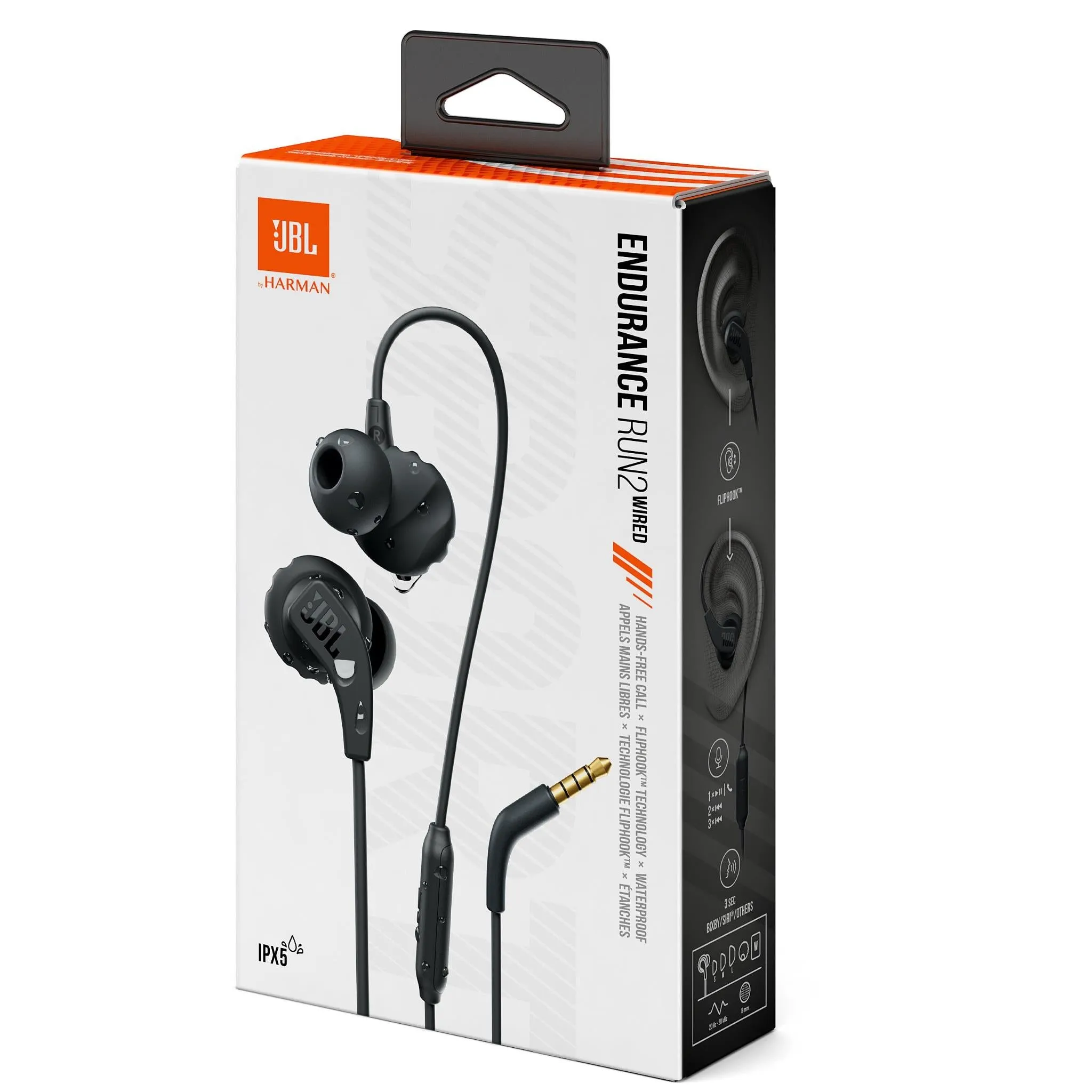 JBL Endurance Run 2 Wired In-Ear Headphones (Black)