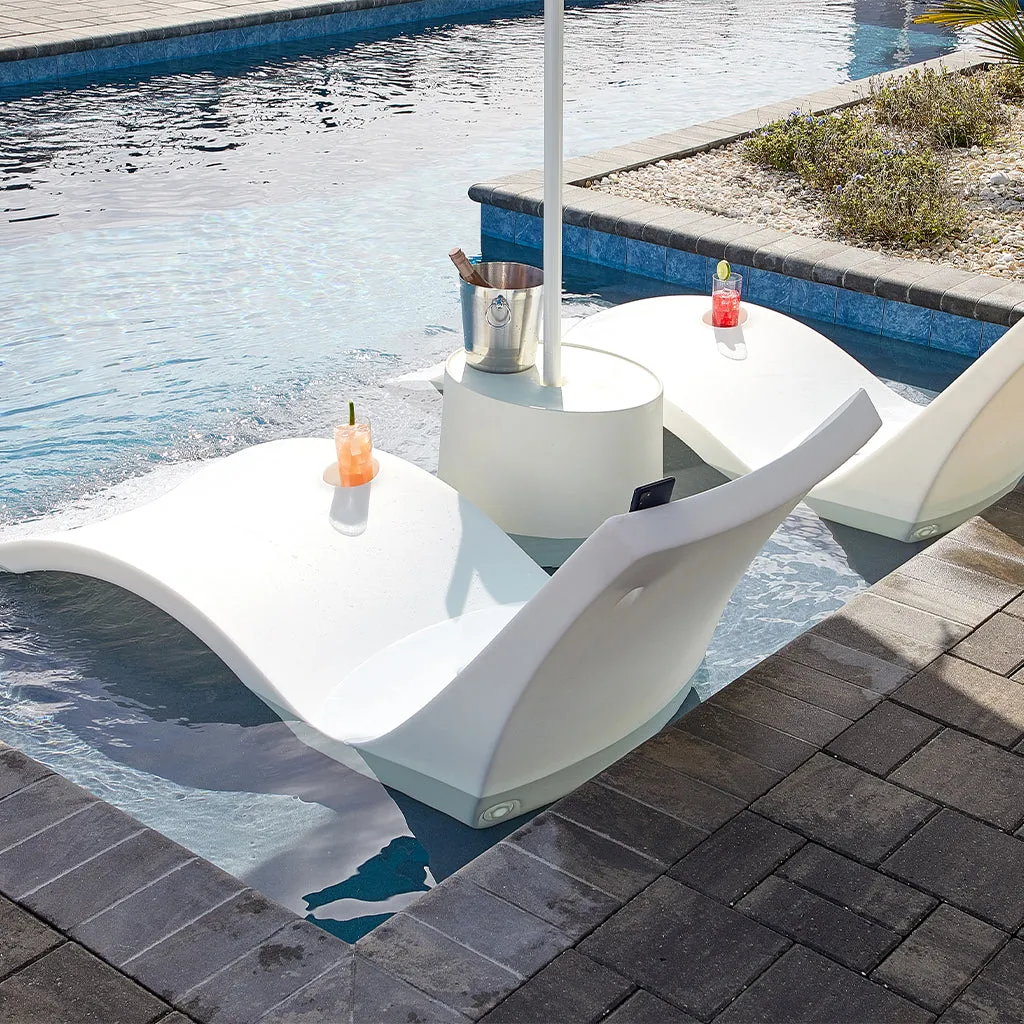 Kai Shelf Lounger, White (Set of Two) - Luxury Pool Lounge Chair