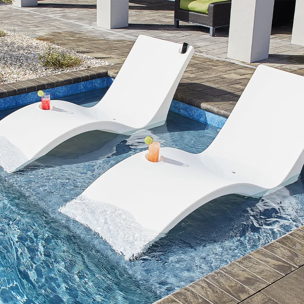 Kai Shelf Lounger, White (Set of Two) - Luxury Pool Lounge Chair