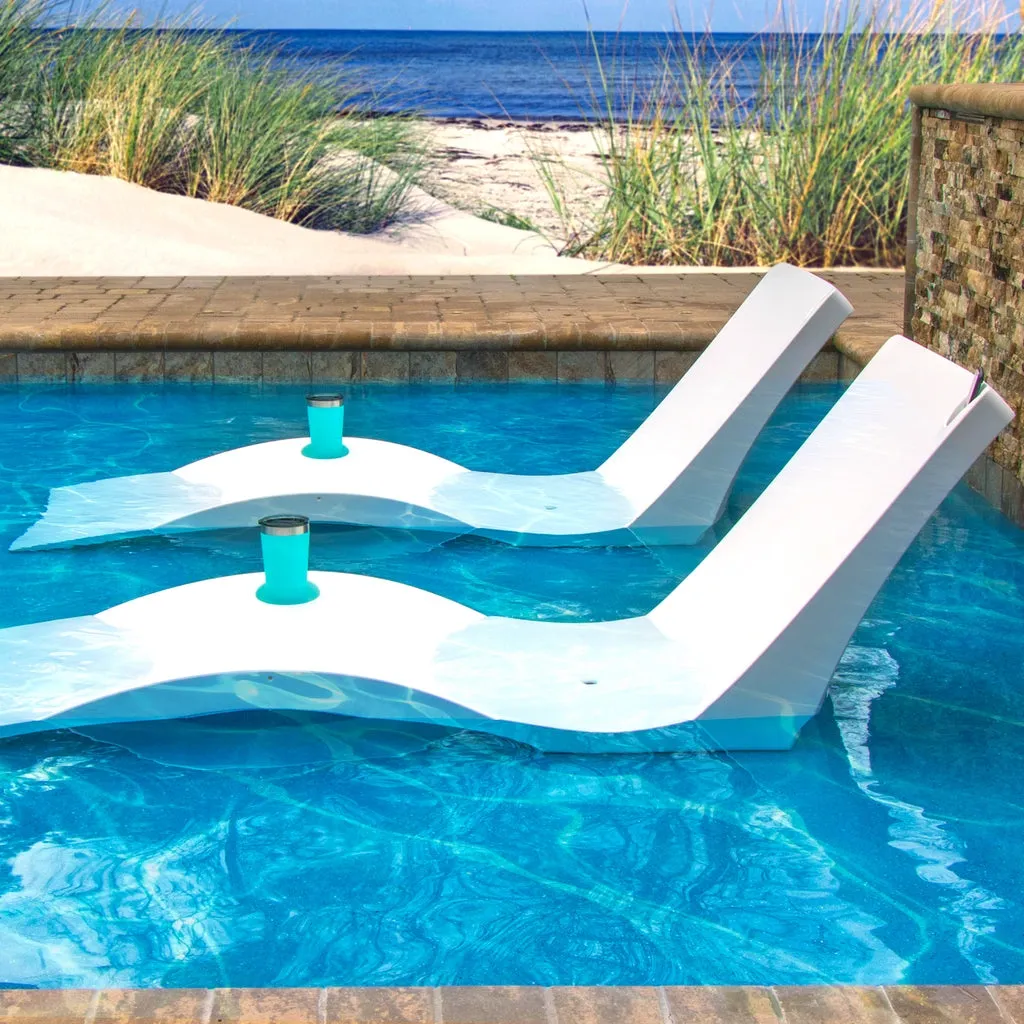 Kai Shelf Lounger, White (Set of Two) - Luxury Pool Lounge Chair