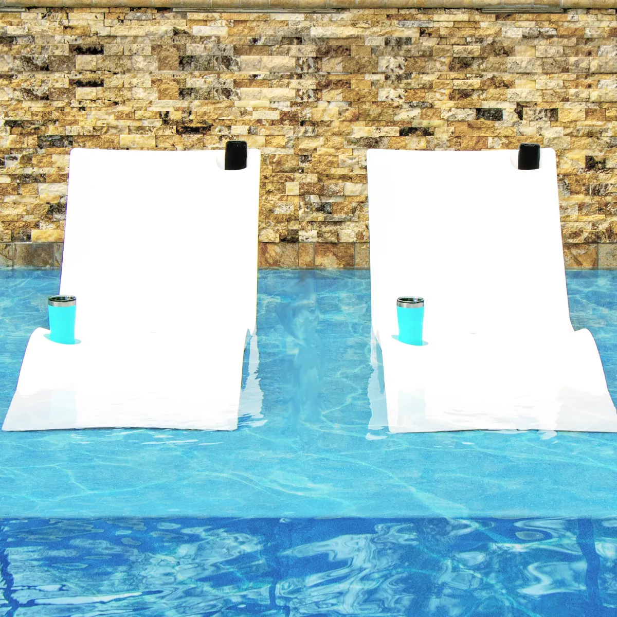 Kai Shelf Lounger, White (Set of Two) - Luxury Pool Lounge Chair