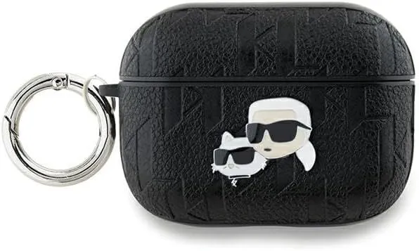 Karl Lagerfeld Monogram Karl & Choupette Head Case for AirPods Pro 2 Black - KLAP2PGKCPK