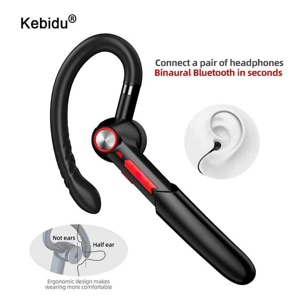 kebidu Bluetooth Single Business Headphones Ear-hook  Headset 5.0