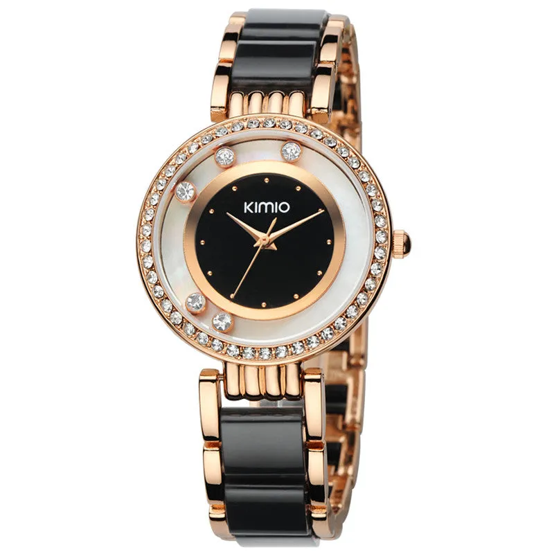 KIMIO relogios feminino fashions Lady Watches Shell Dial Brand Top Quality Luxury Quartz Watch Women Wristwatch