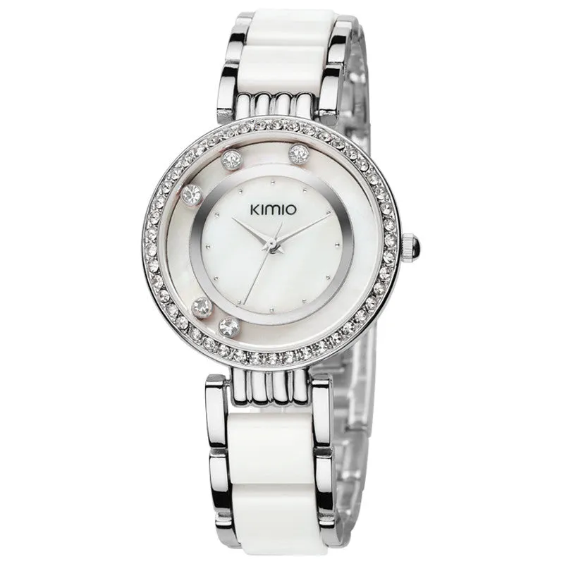 KIMIO relogios feminino fashions Lady Watches Shell Dial Brand Top Quality Luxury Quartz Watch Women Wristwatch