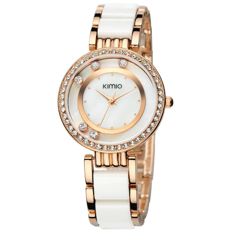 KIMIO relogios feminino fashions Lady Watches Shell Dial Brand Top Quality Luxury Quartz Watch Women Wristwatch