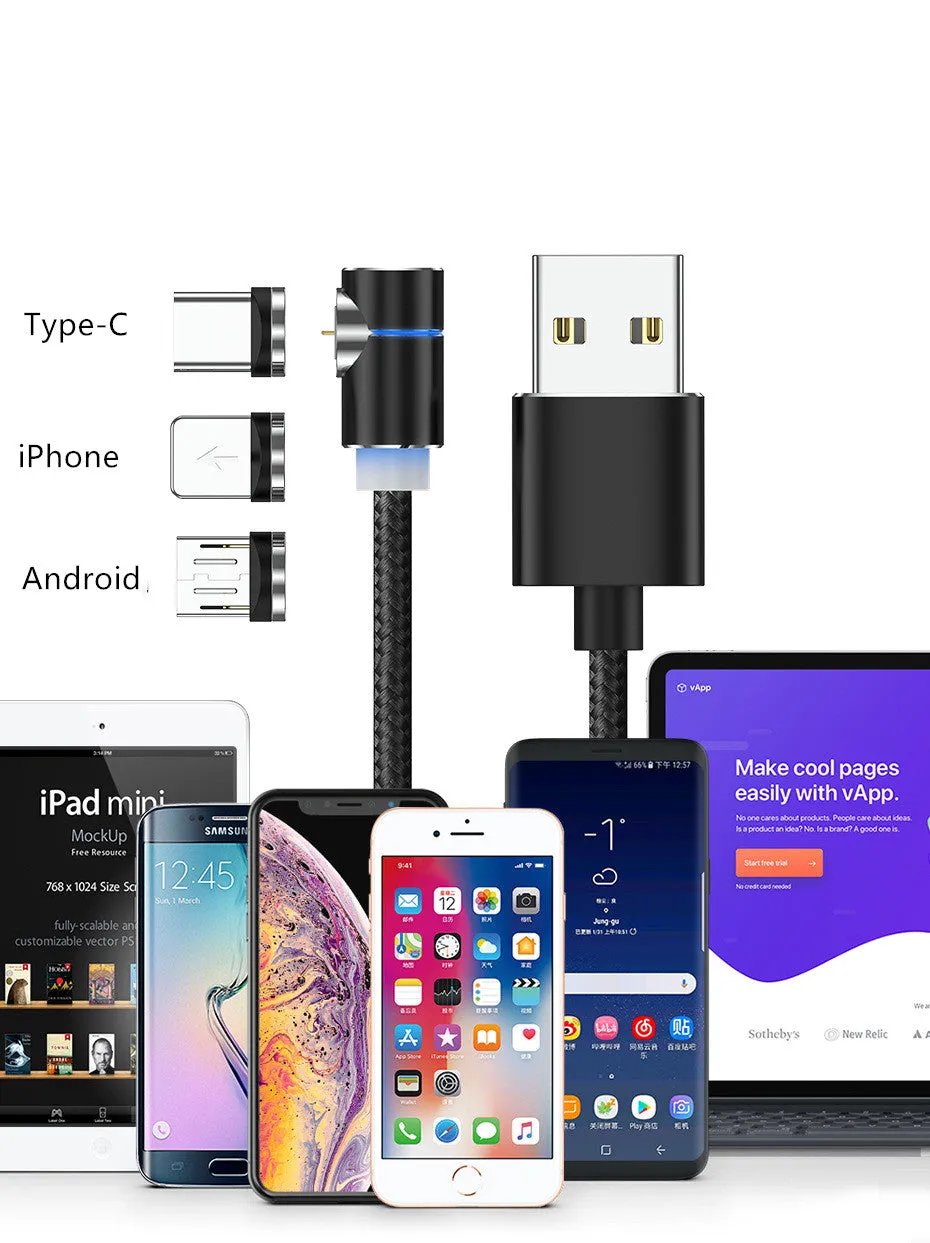 Magnetic Cable LED Magnet Charger Cable USB Cable & USB Type-C USB C