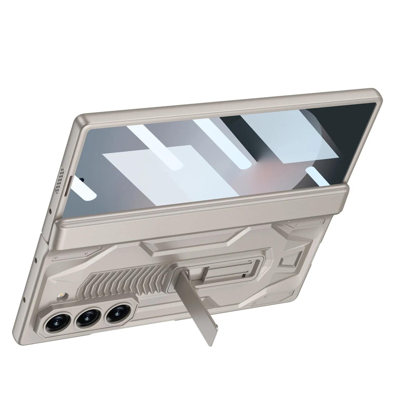 Magnetic Hinge Hard PC Armor Bracket Phone Case With HD Glass Screen For Samsung Galaxy Z Fold 6