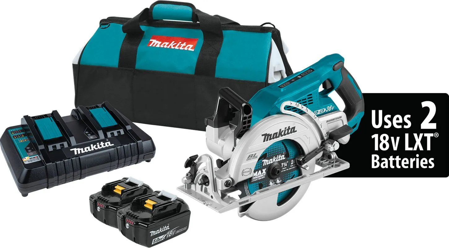 Makita (XSR01PT) 36V (18V X2) LXT® Brushless Rear Handle 7-1/4" Circular Saw Kit (5.0Ah)